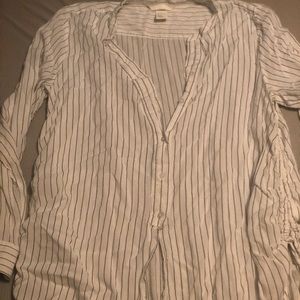 Stripped top with ruffled sides